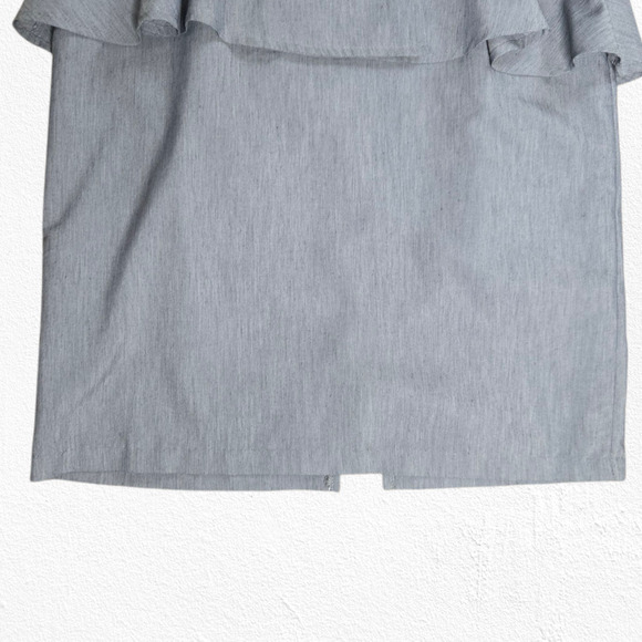 1980s Vintage Gray Office Career Made in USA Peplum Pencil Power Dress Size 14P - Picture 5 of 10